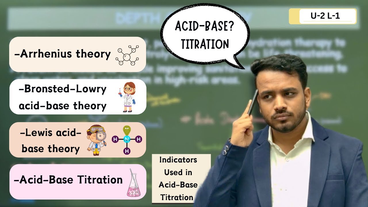 Acid base titration | Acid base theory | Arrhenius theory | Bronsted Lowry | Lewis acid base concept