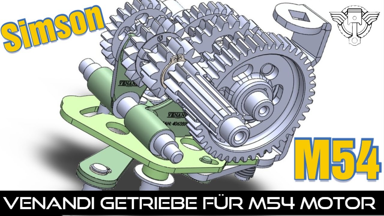 Neues Venandi Komplett Getriebe für den Simson M54 Motor SR4--4 Habicht Sperber Umbau M53 auf 4 Gang