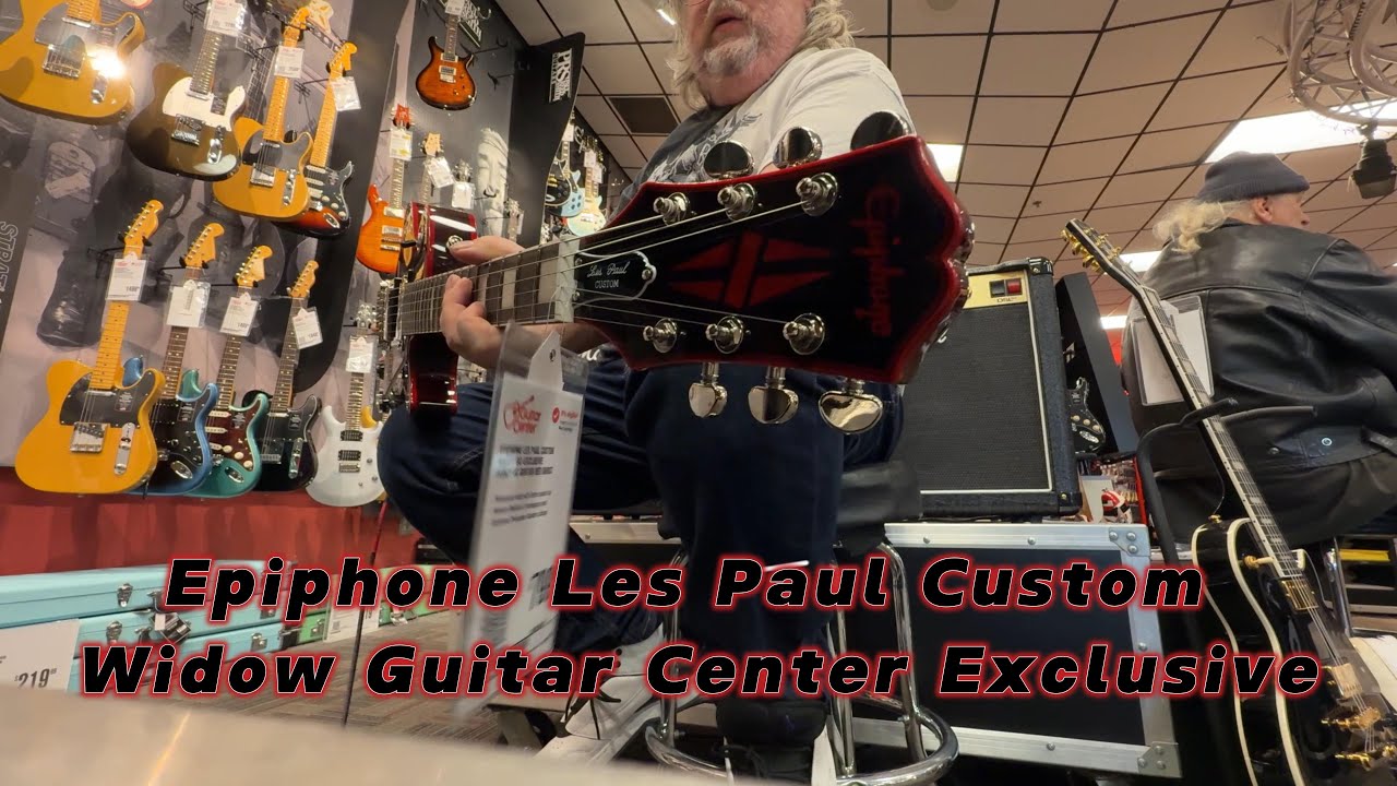 Epiphone Les Paul Custom Widow Guitar Center Exclusive in Red Burst demo at Guitar Center.