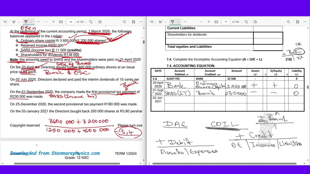 ACCOUNTING EQUATION PART 1 GRADE 12, with The Accounting Guru