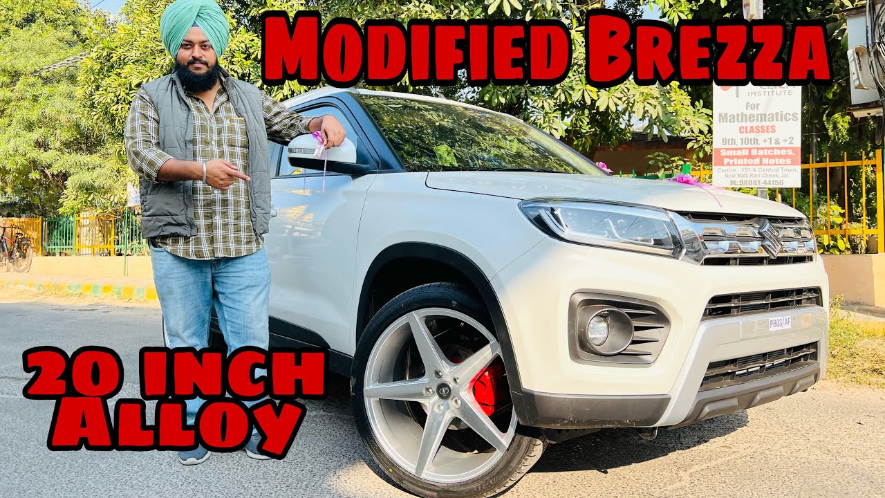 Modified Brezza 2021 || 20 inch alloy wheels || best alloy wheels shop in punjab || modified hub