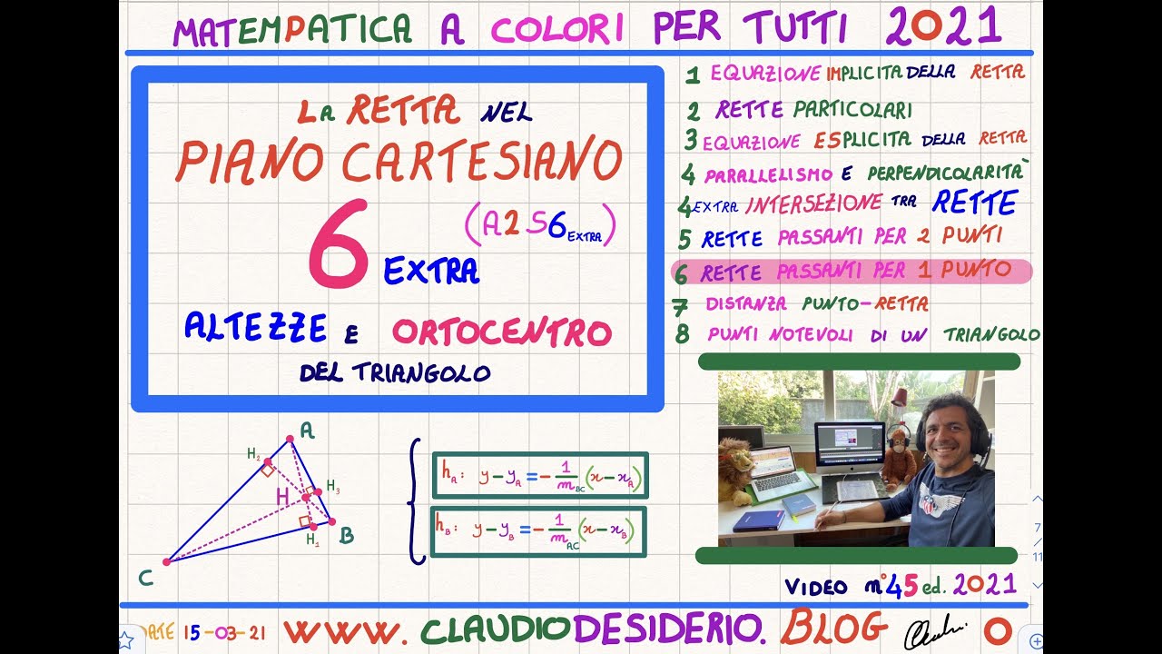 Ortocentro di un triangolo ed equazione delle altezze (A2S6extra) ed.2021