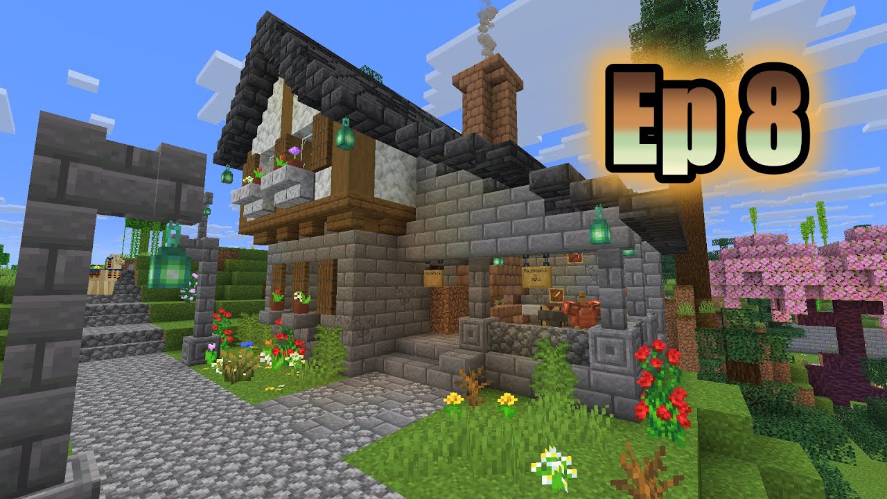 Tata i ja pravimo kovačnicu, kovač otišao i ostavio ženu Minecraft preživljavanje s tatom Ep 8