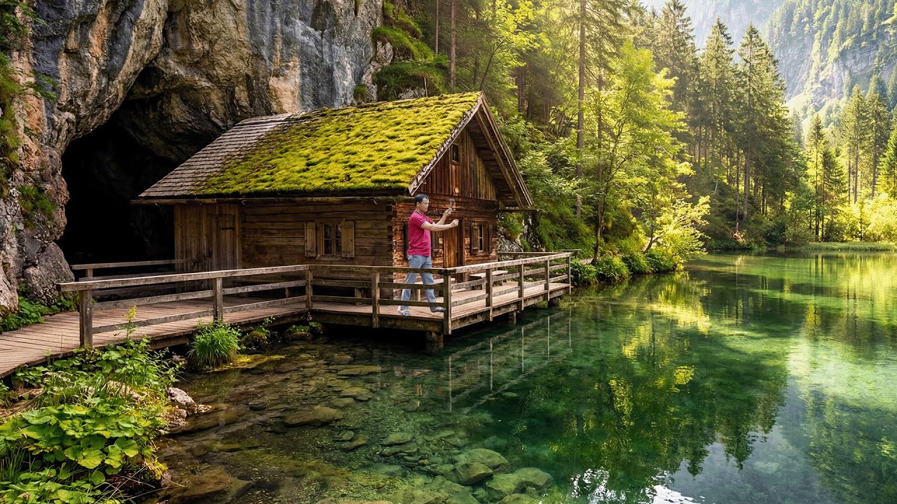 100 Days Forest Challenge : How To Build A Warm Cliff House For Solo Survival Using Only Bare Hands