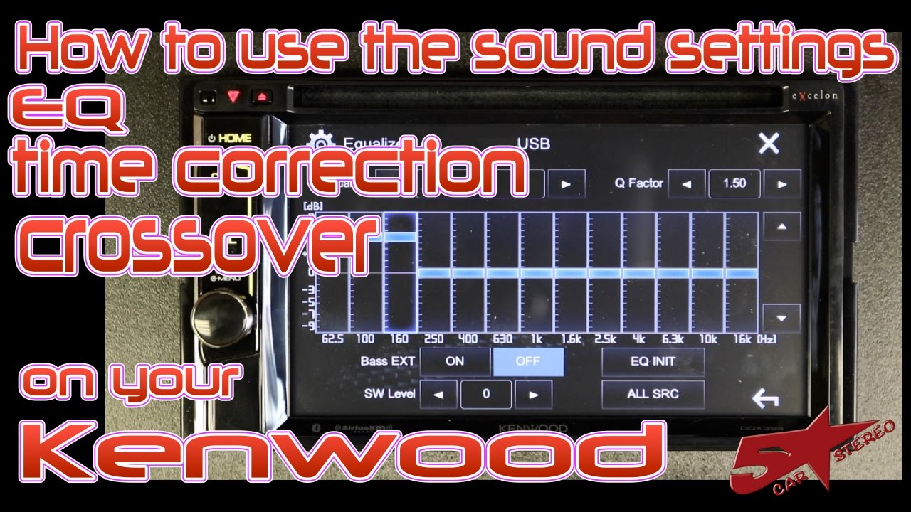 How to use your EQ, crossover, time correction, and sound settings on a Kenwood video headunit