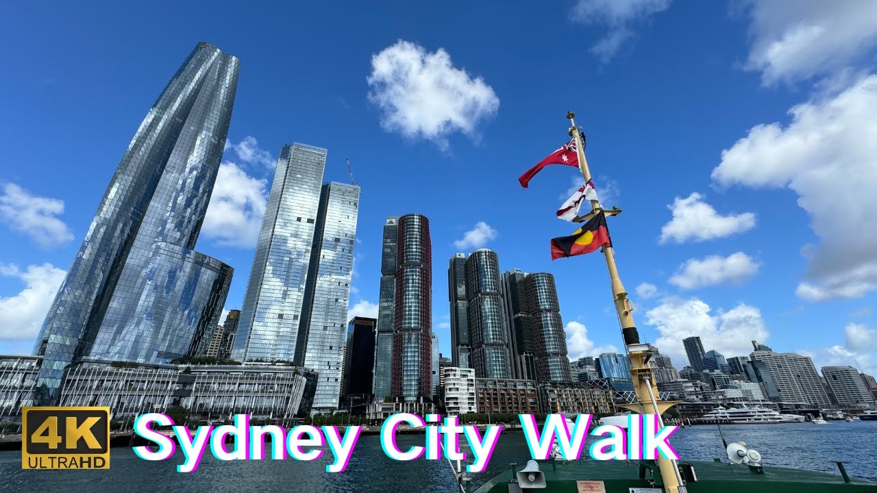 sydney city walking｜Darling Harbour | George Street | Street Performers | Parramatta River｜4KHDR