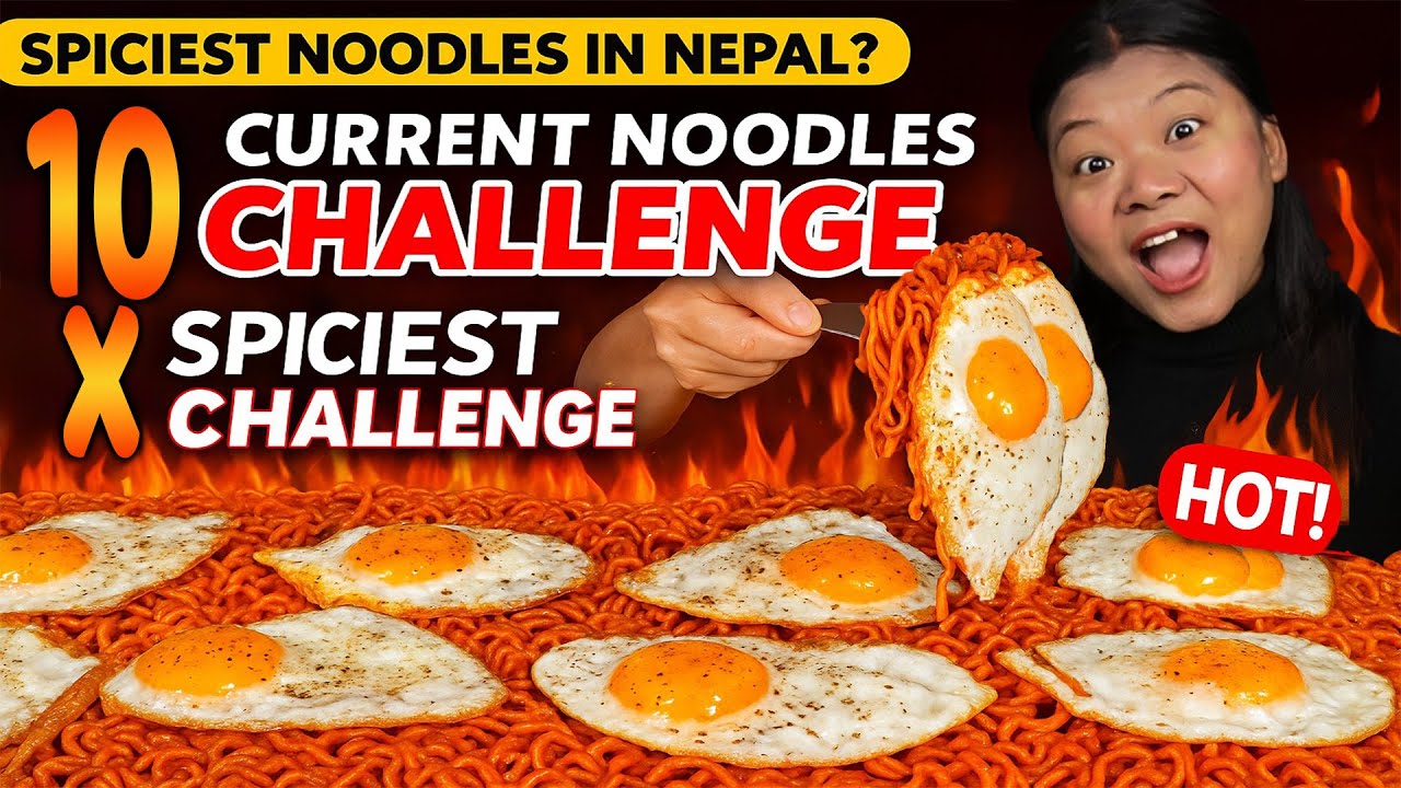 Spicy Nepal Current Noodles Challenge 10 Pack with 8 Eggs | Extreme Spicy Mukbang | Eating Show 2025