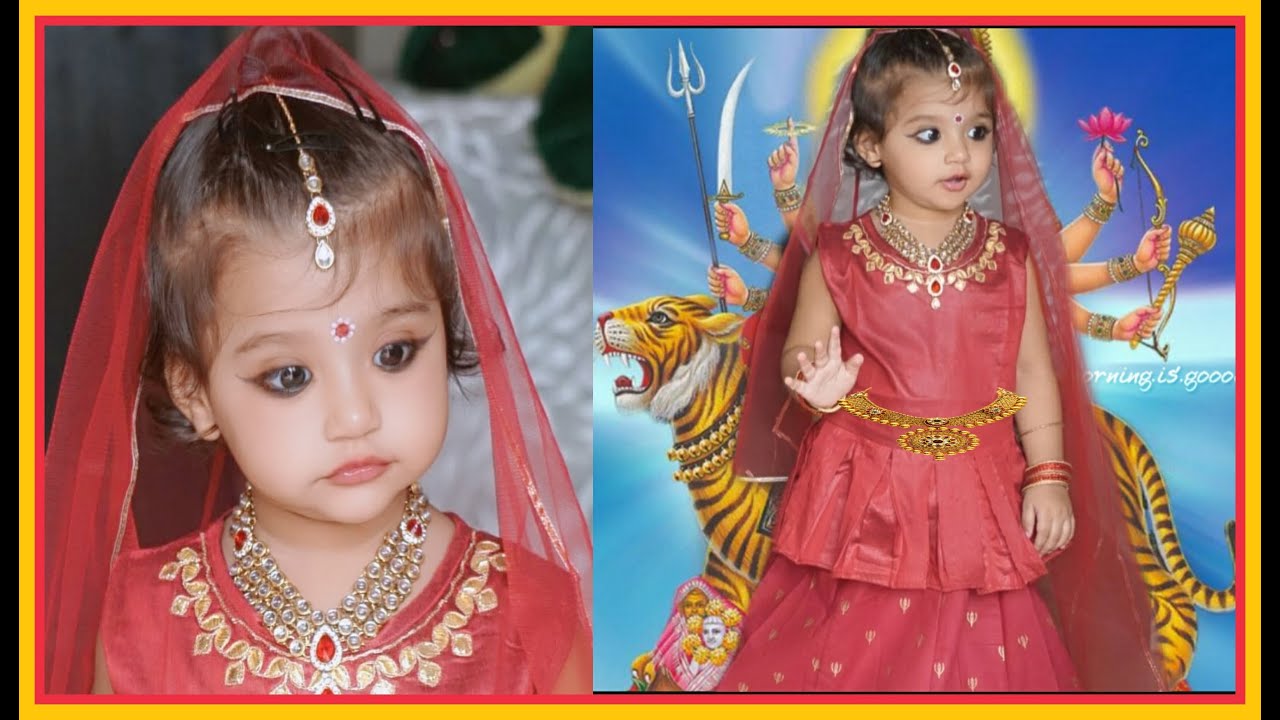 Maa Durga makeup tutorial of one year old baby girl || Navratri Special Photoshoot Makeover ||