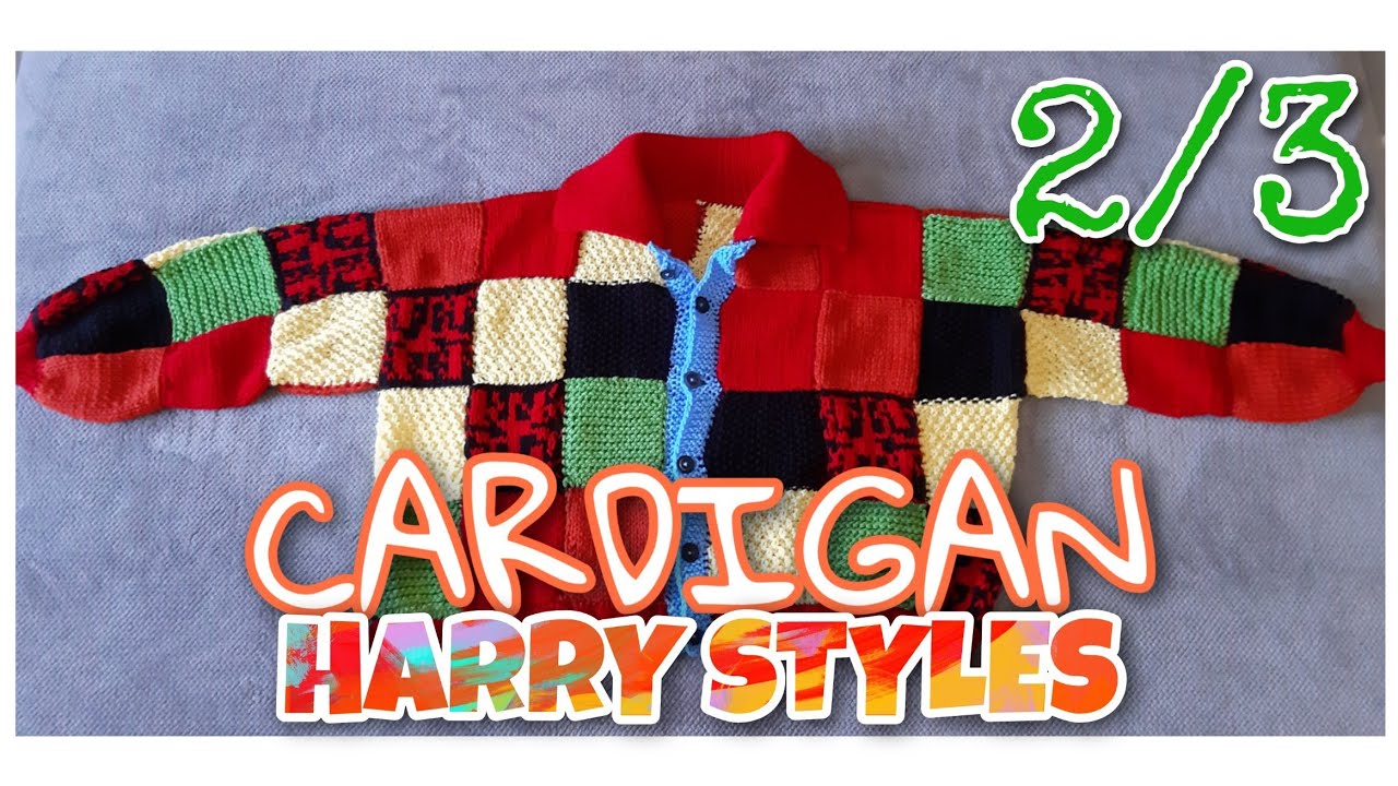Cardigan Harry Styles 2/3 Cuadro Jacquard (patron mio) y como hacer la botonera