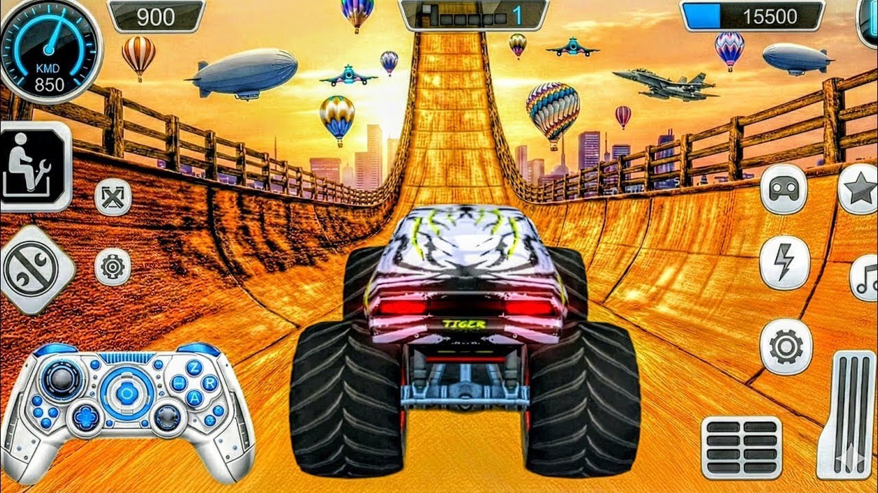 Mega Ramp Challenge! 🤯 Super Crazy GT Monster Truck Racing Stunts | Android Gameplay