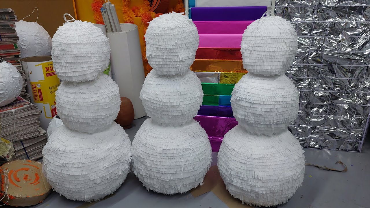 PIÑATA DE MUÑECO DE NIEVE /FACIL Y RAPIDO /tenporada navideña 2023