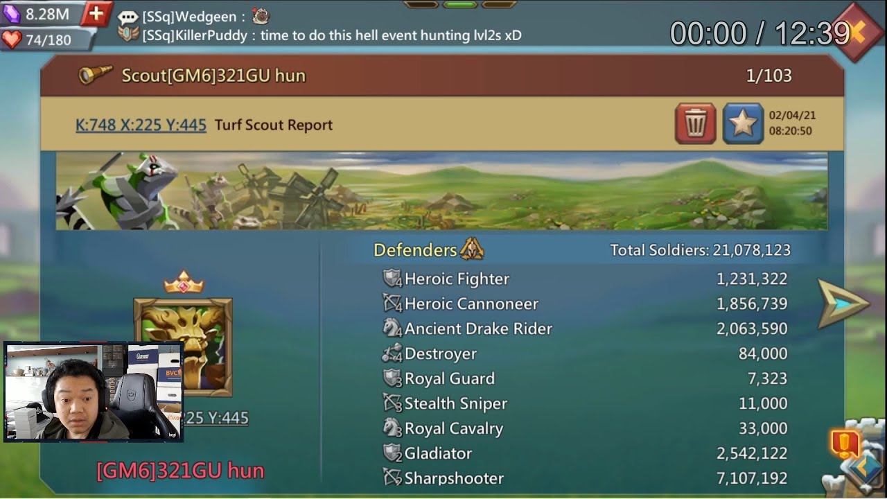 Lords Mobile - 647M Might with 21M troops - a really expensive solo target