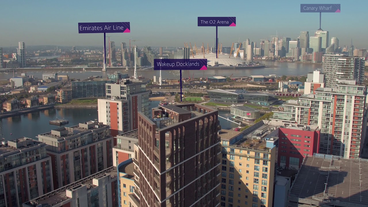 Royal Docks West, London Skyfly video - Docklands, Royal Docks