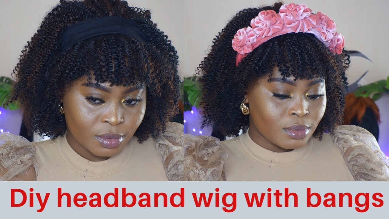 How to make your own headband wig with bangs / No edges ? no problem / vlogmas day 2 2020