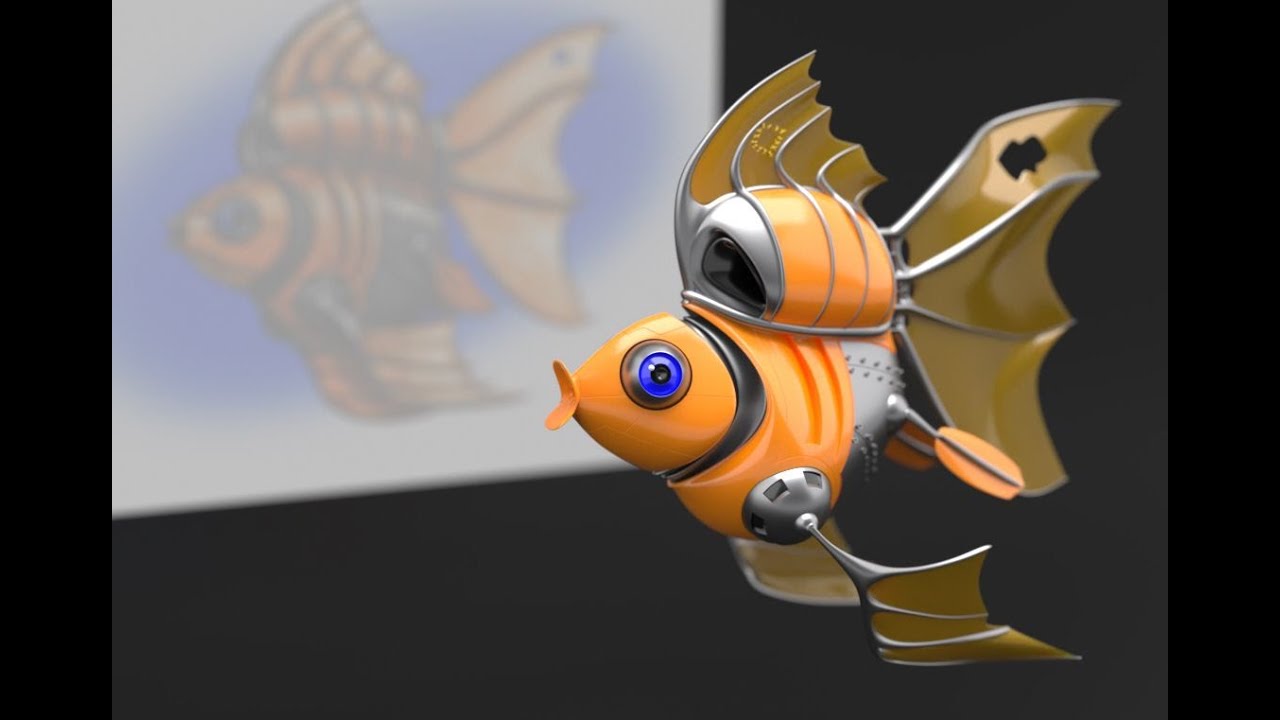 Modeling a Robot Fish Toy in SubD (Timelapse)
