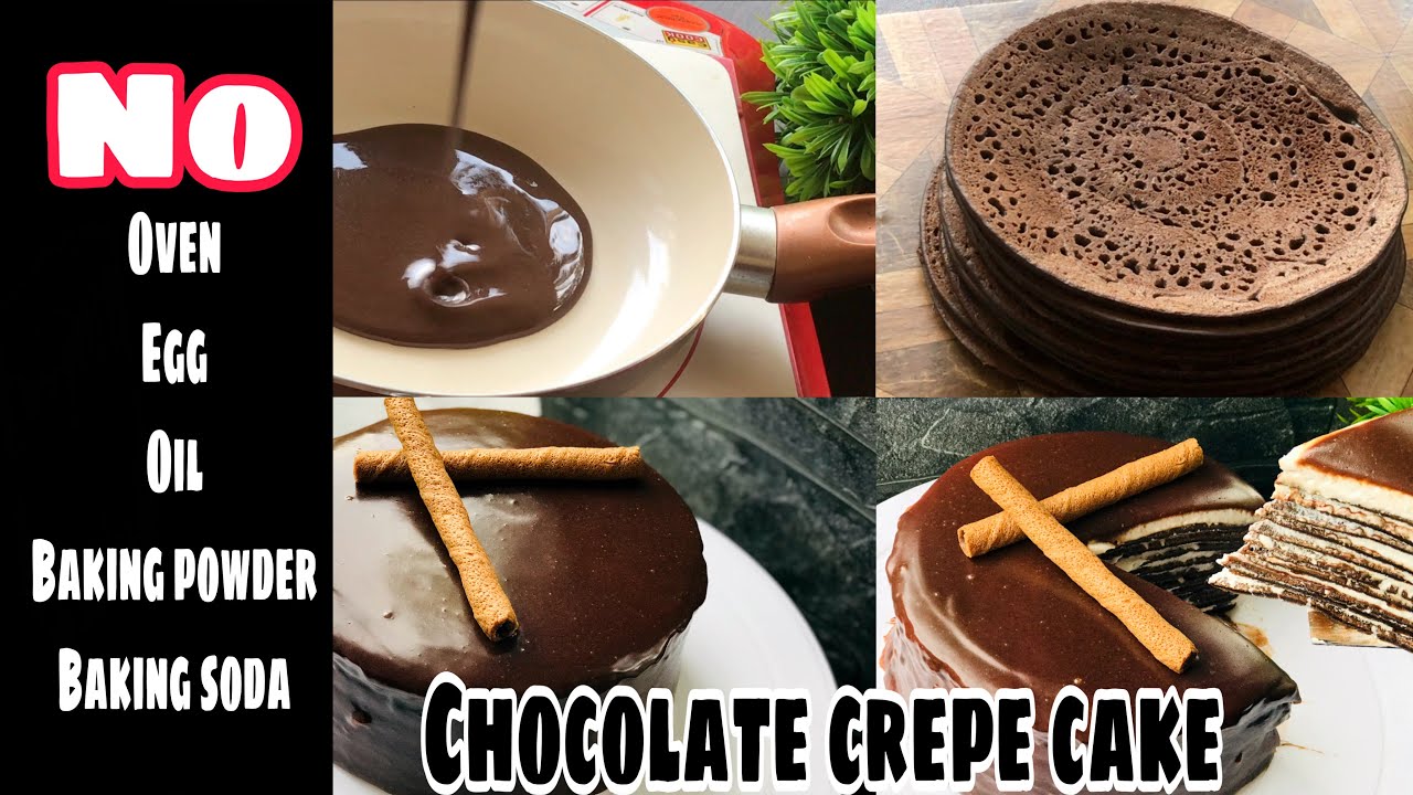 Chocolate crepe cake in malayalam|| Eggless,oil free&without oven||cake in frypan ||making delicious