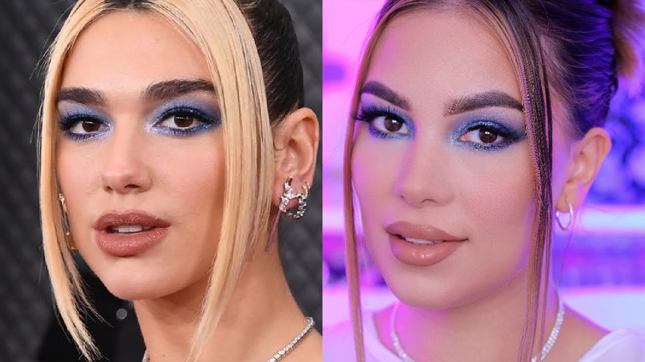 WATCH ME TRANSFORM INTO DUA LIPA | Blue smokey eyes