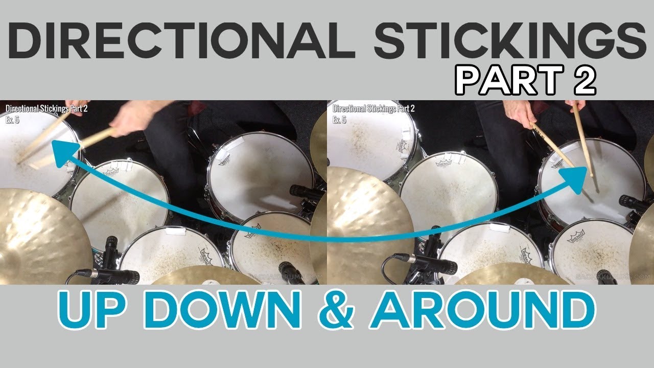 Directional Stickings Part 2: Single Strokes Up Down & Around The Kit