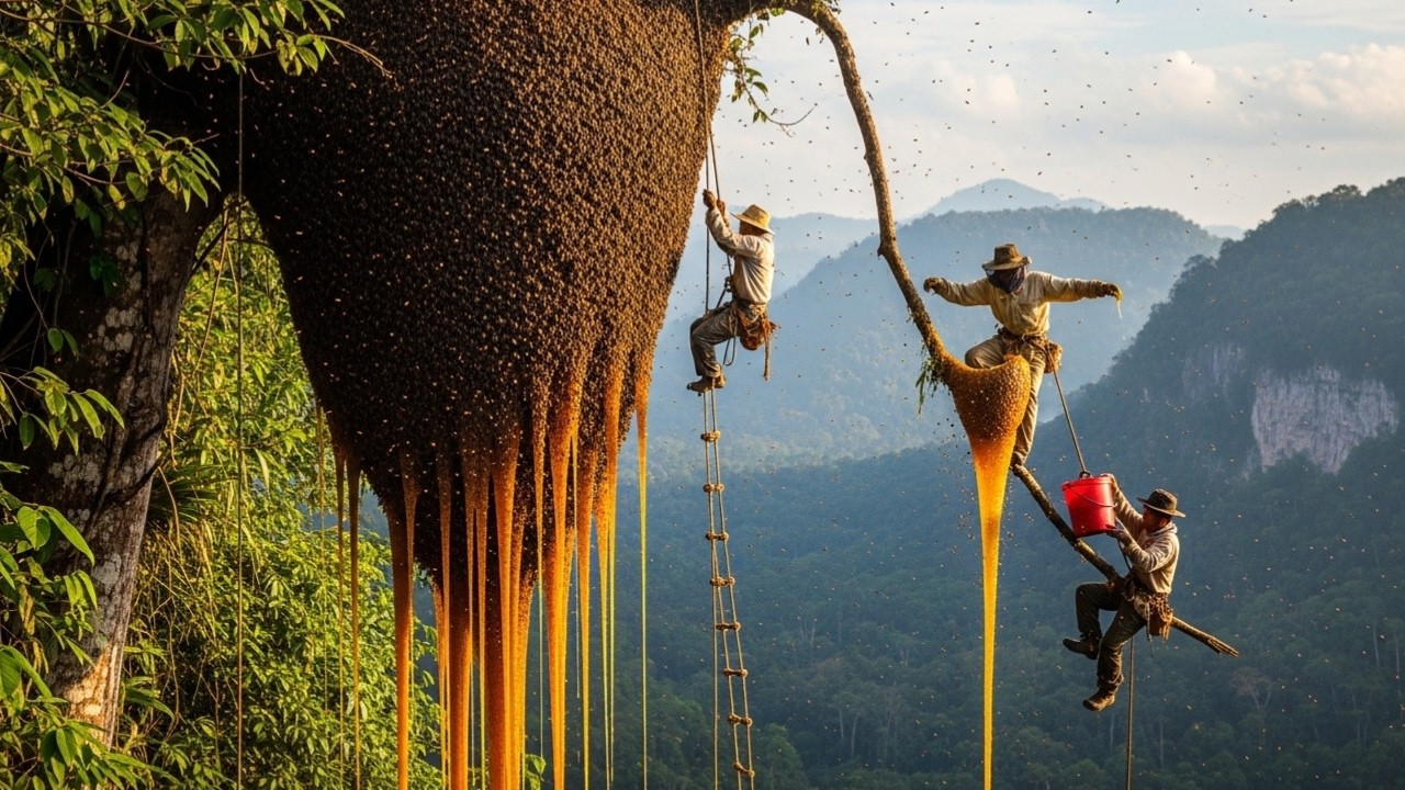 500m High Giant Hive Overflowing with Honey