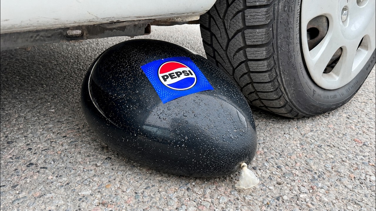 PEPSI COCA COLA BALLOON VS CAR, Coca Cola Zero, PowerAde, Fanta, Sprite, Fruko and Mentos Different