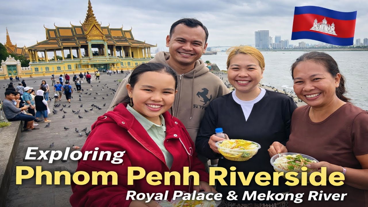 Exploring Phnom Penh Riverside 🇰🇭 | Royal Palace & Mekong River