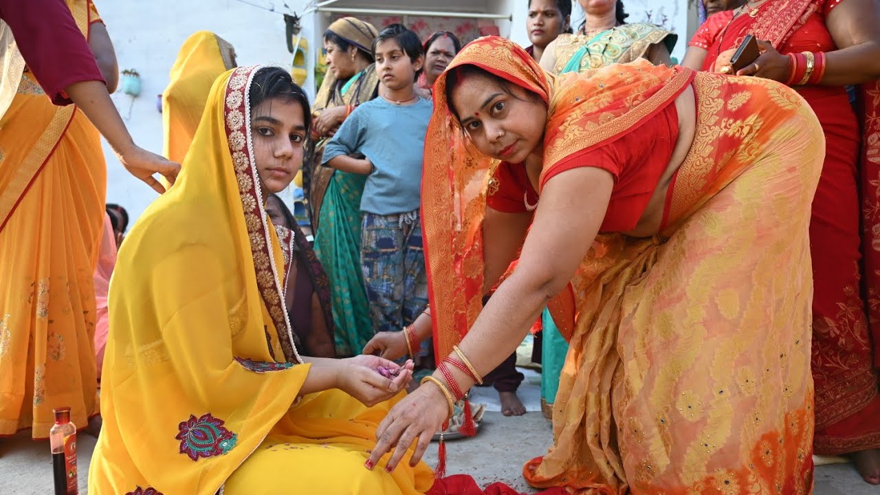 🌺आज Sister को लगन चुमाया गया...🥹 #sisterweeding #haldirasm #biharishadi #trending #anandkavlogs