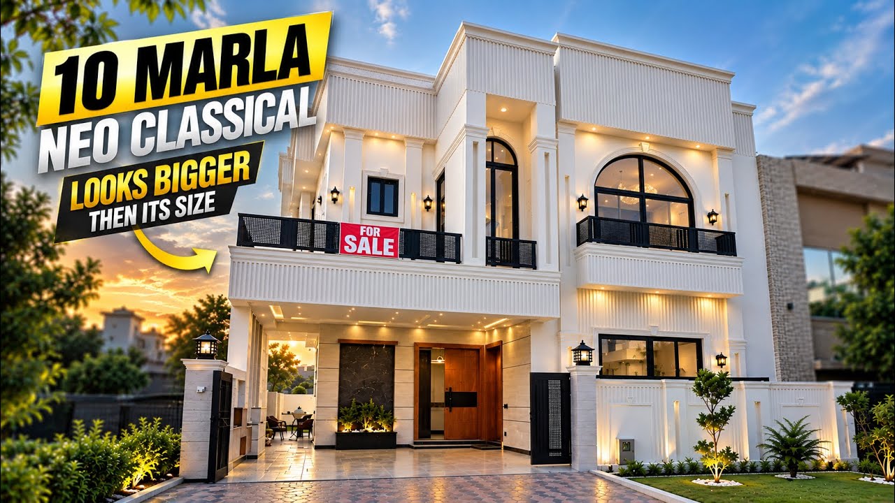 10 Marla House Looks MUCH BIGGER Than Its Size?! | Neoclassical Design | Bahria Town Rawalpindi 