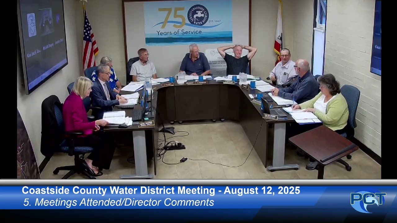 CCWD 8/12/25 - Coastside County Water District Meeting - August 12, 2025