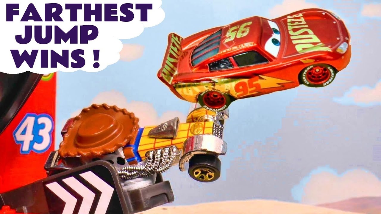 McQueen Toy Car Jump Challenge