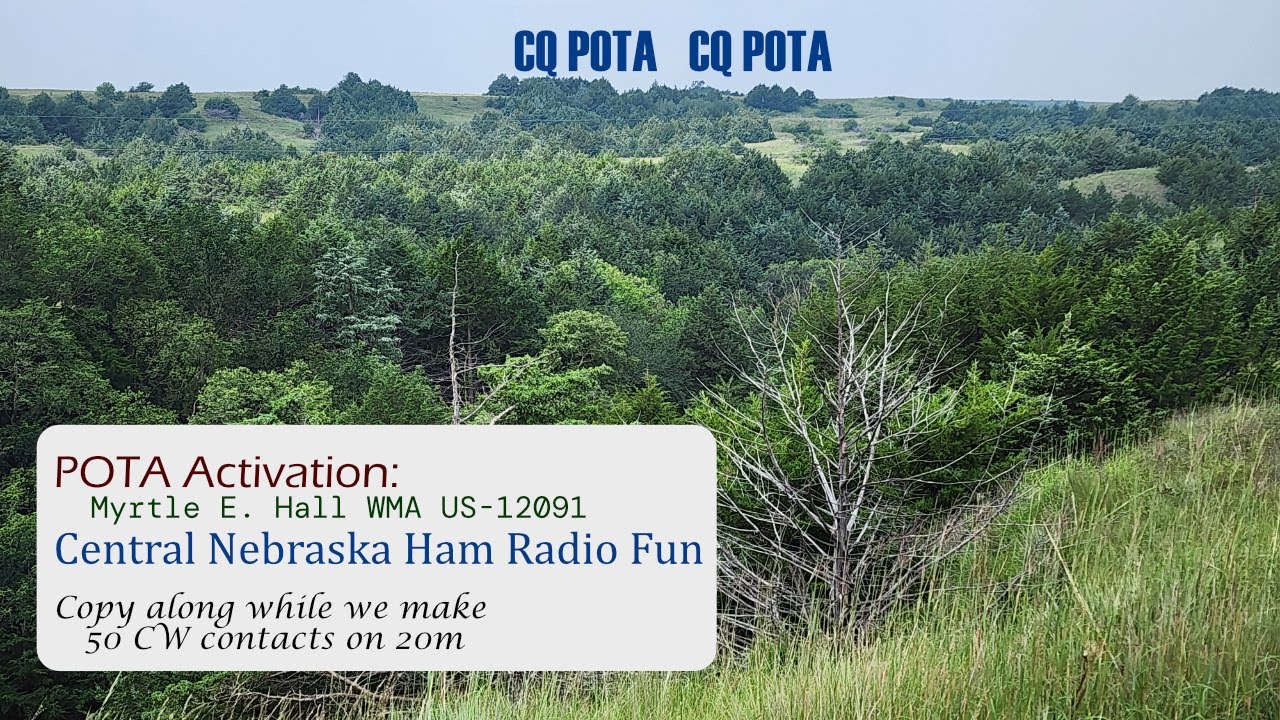 CW POTA Activation From Myrtle E. Hall WMA - Morse Code 20m - NB0W Ham Radio - Parks On The Air
