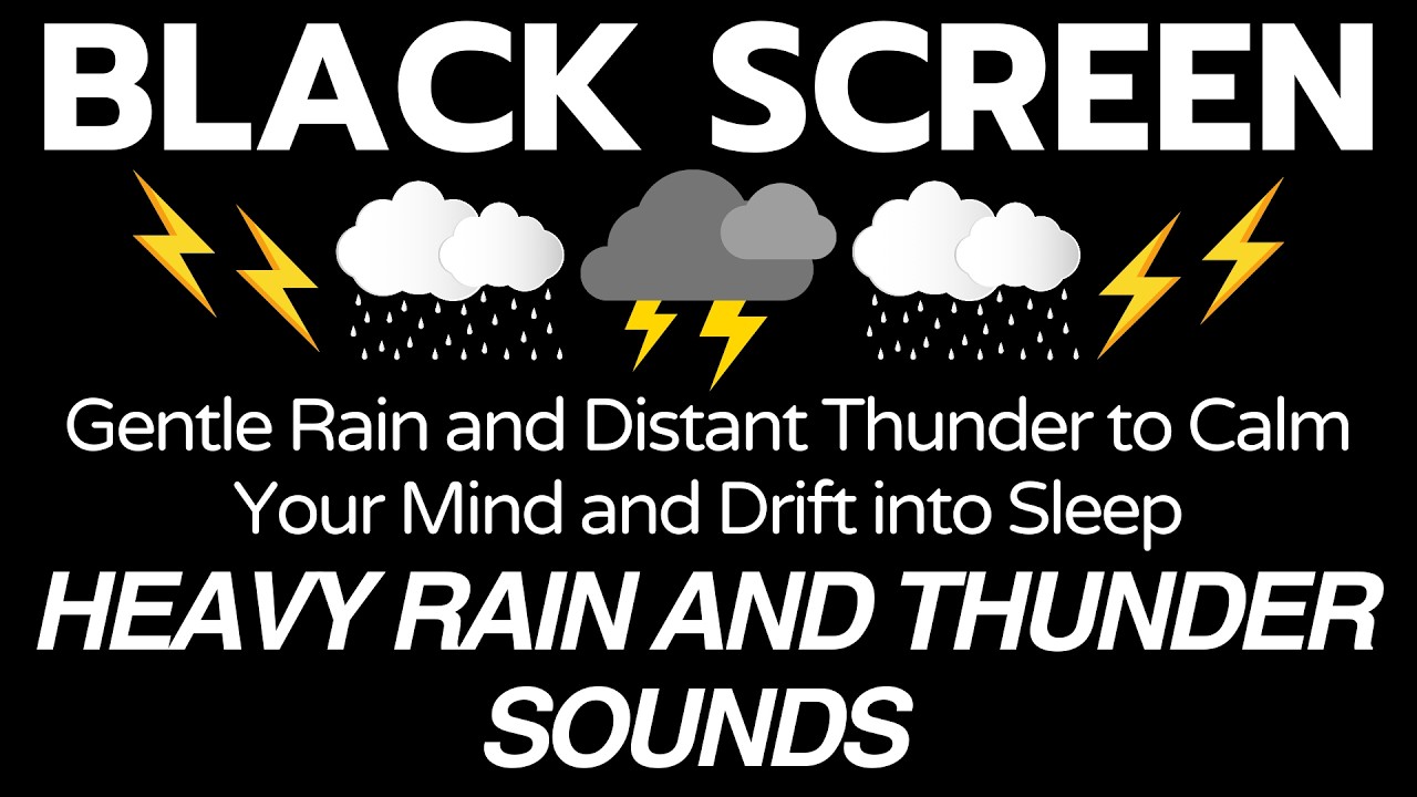 Gentle Rain and Distant Thunder to Calm Your Mind and Drift into Sleep | 12 Hours - No Ads