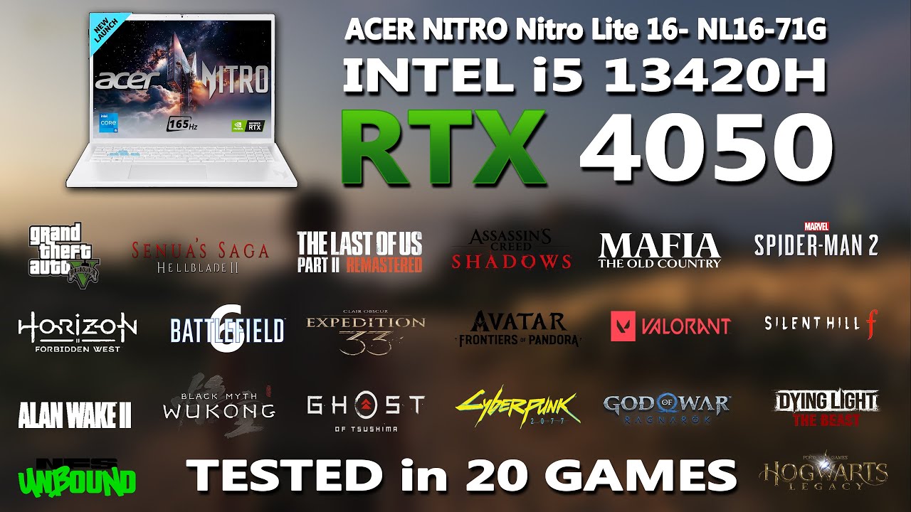 Новый игровой ноутбук ACER NITRO Lite 16 — Intel i5 13420H + RTX 4050: тест производительности в ...