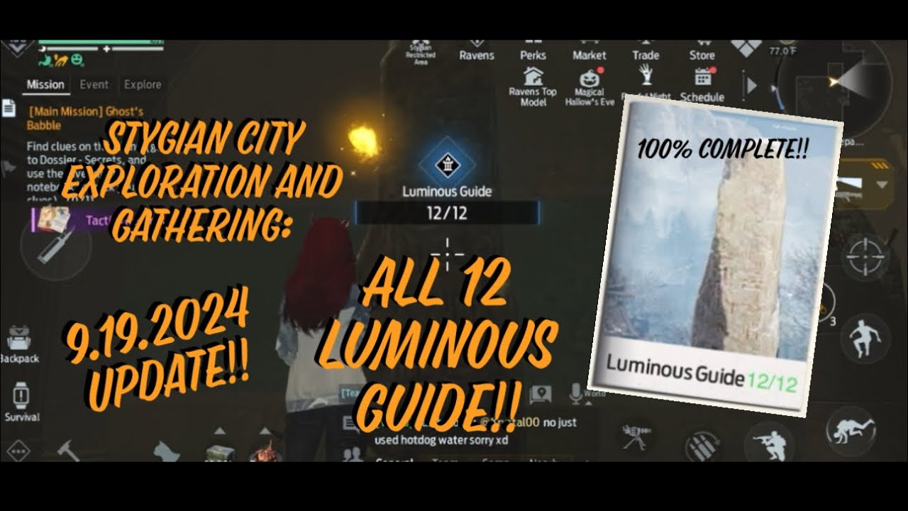 Undawn: UPDATE!! 9.19.2024 Stygian City Explorations: All 12 Luminous Guide!!