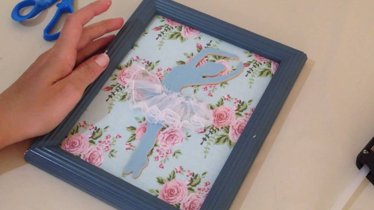 Quadros Decorativos em Tecido de Bailarina - Artesanato DIY
