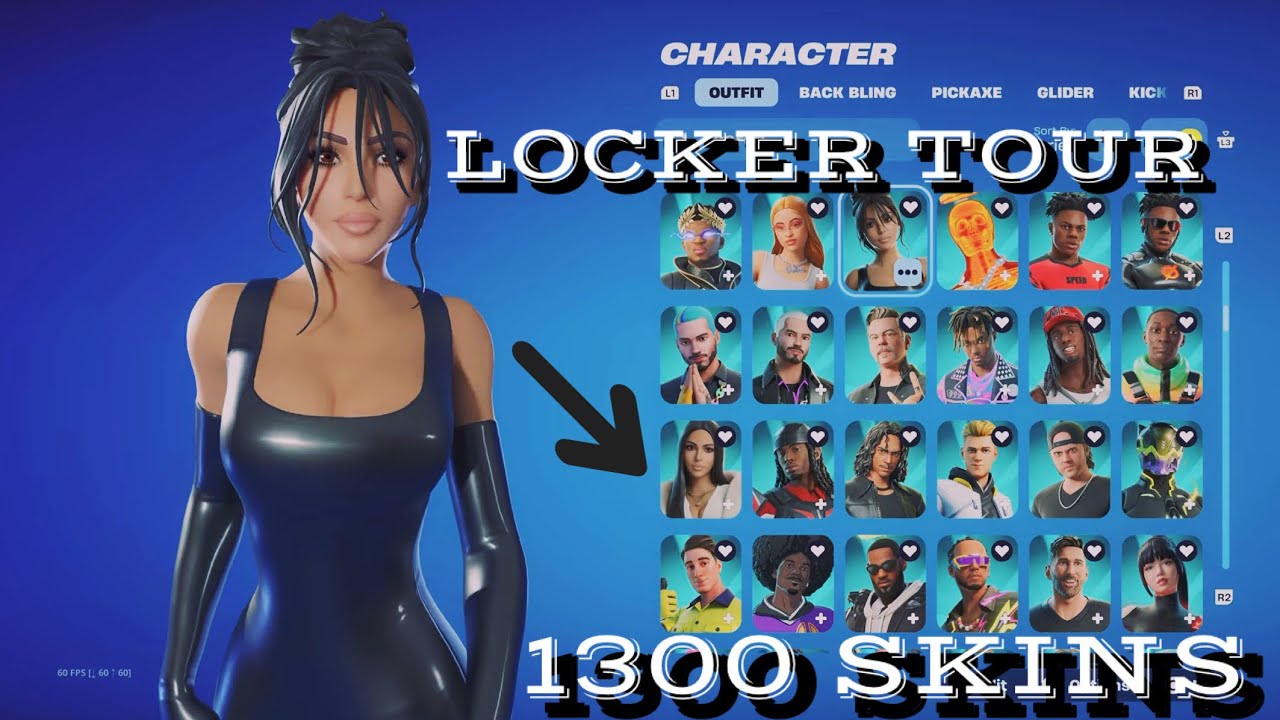 My Fortnite LOCKER TOUR! (1300 Skins)