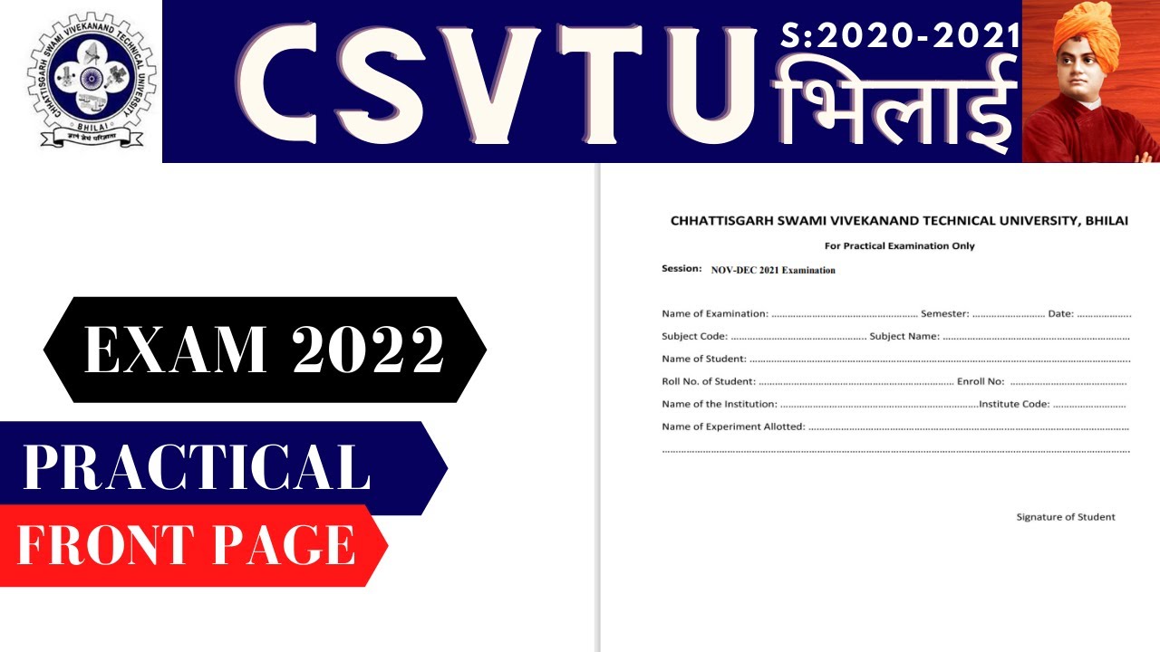 PRACTICAL FRONT PAGE 2022 | CSVTU