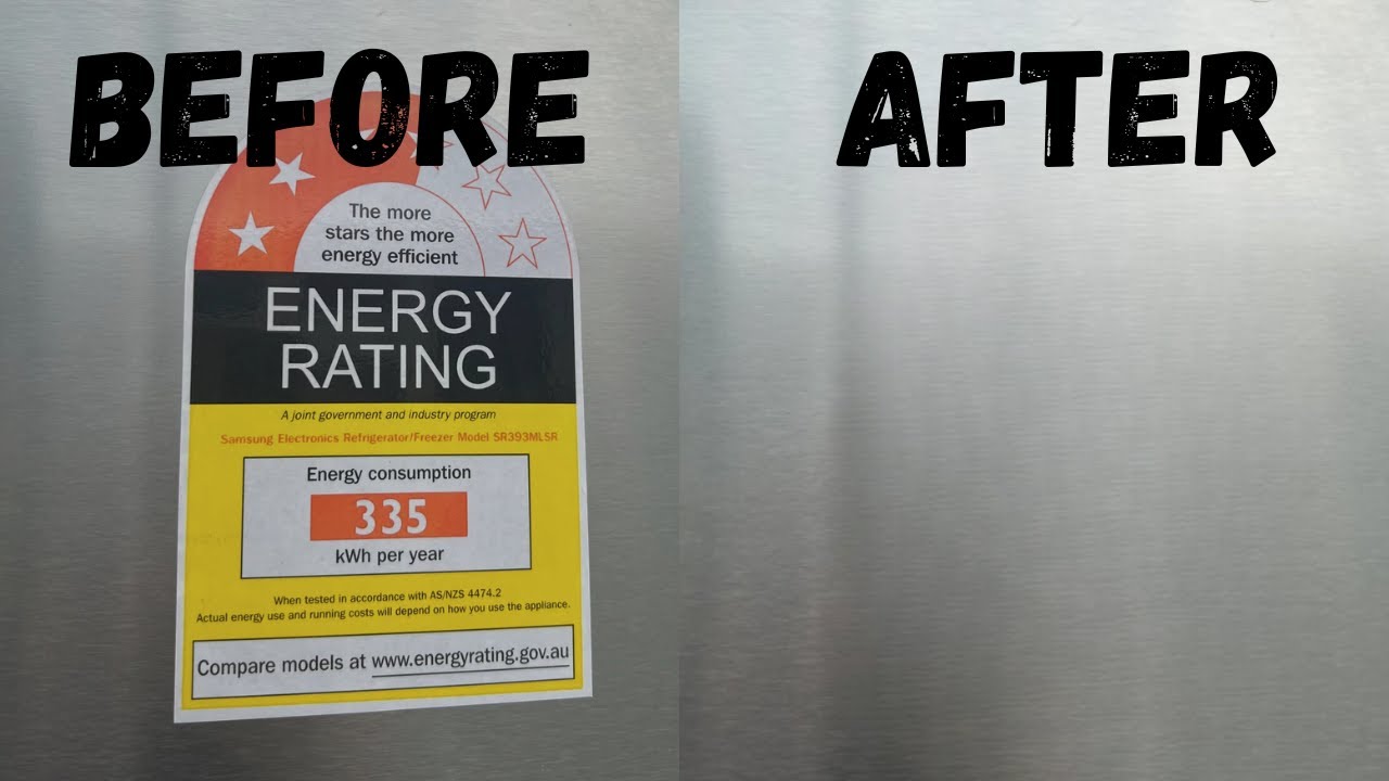 How to remove sticker on appliance quickly using hot water