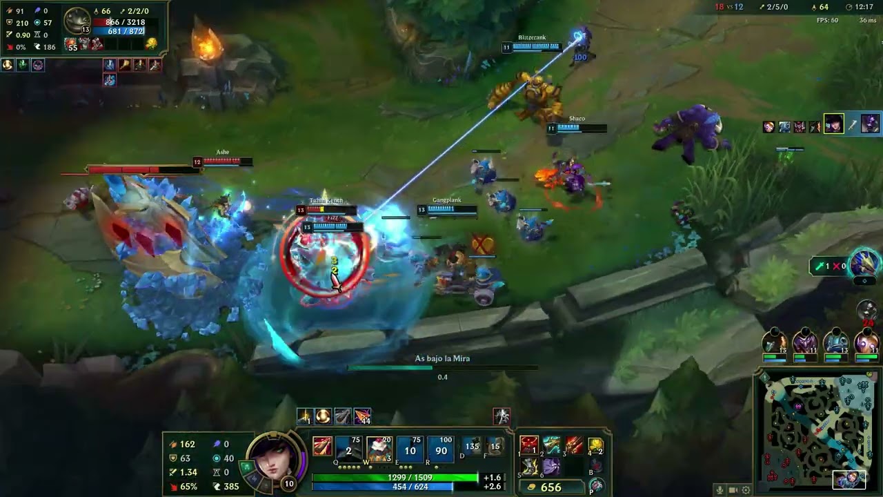 Probando a Caitlyn full critico y esto son los resultados LOL gameplay PC (carril del dragón)