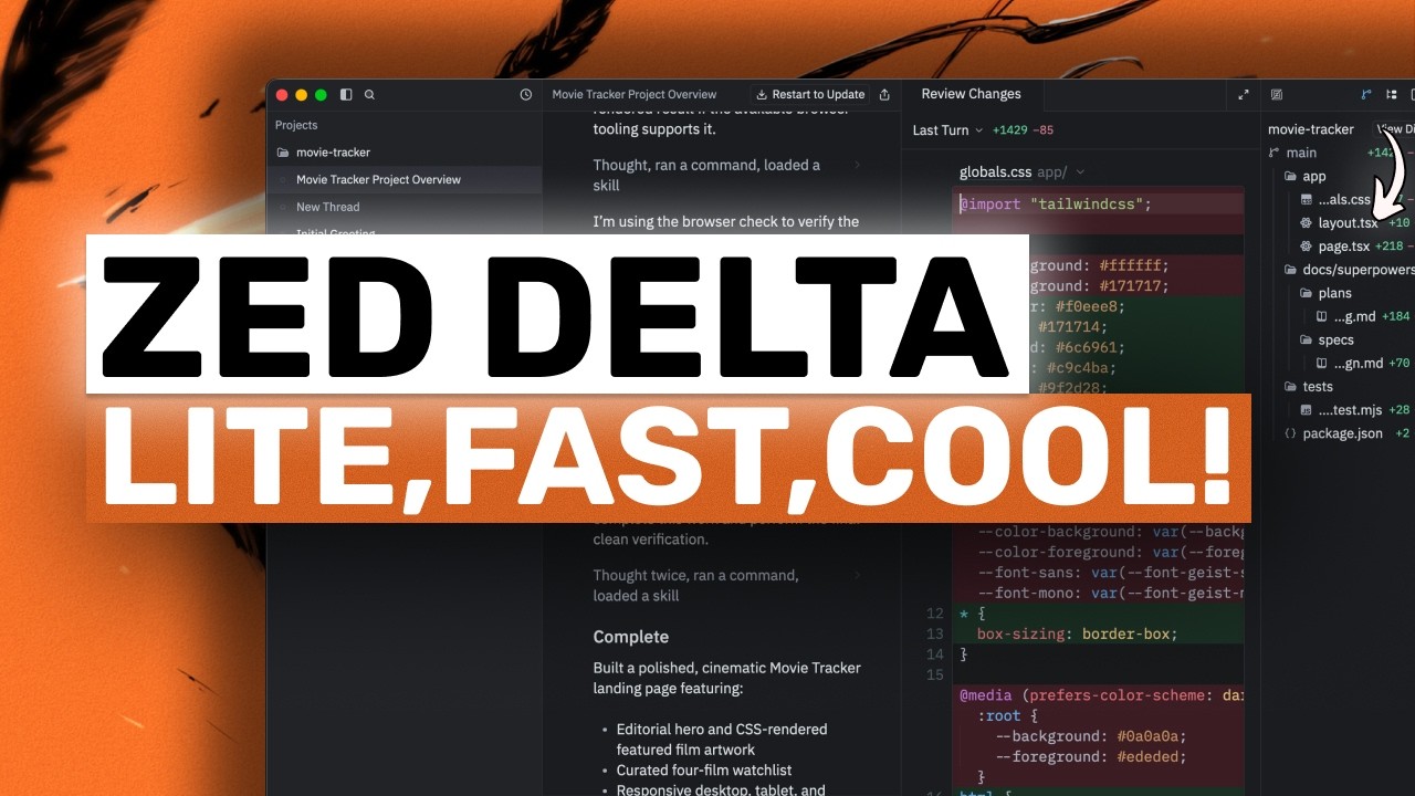 Zed Delta (полный тест): самый быстрый, легкий и достойный внимания ИИ-агент &mdash; альтернатива Git, ...