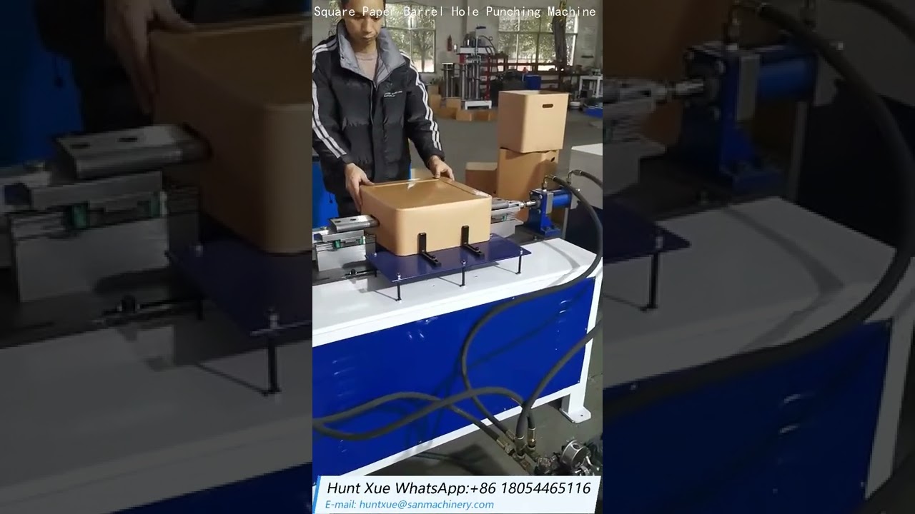 Square Paper Barrel Hole Punching Machine
