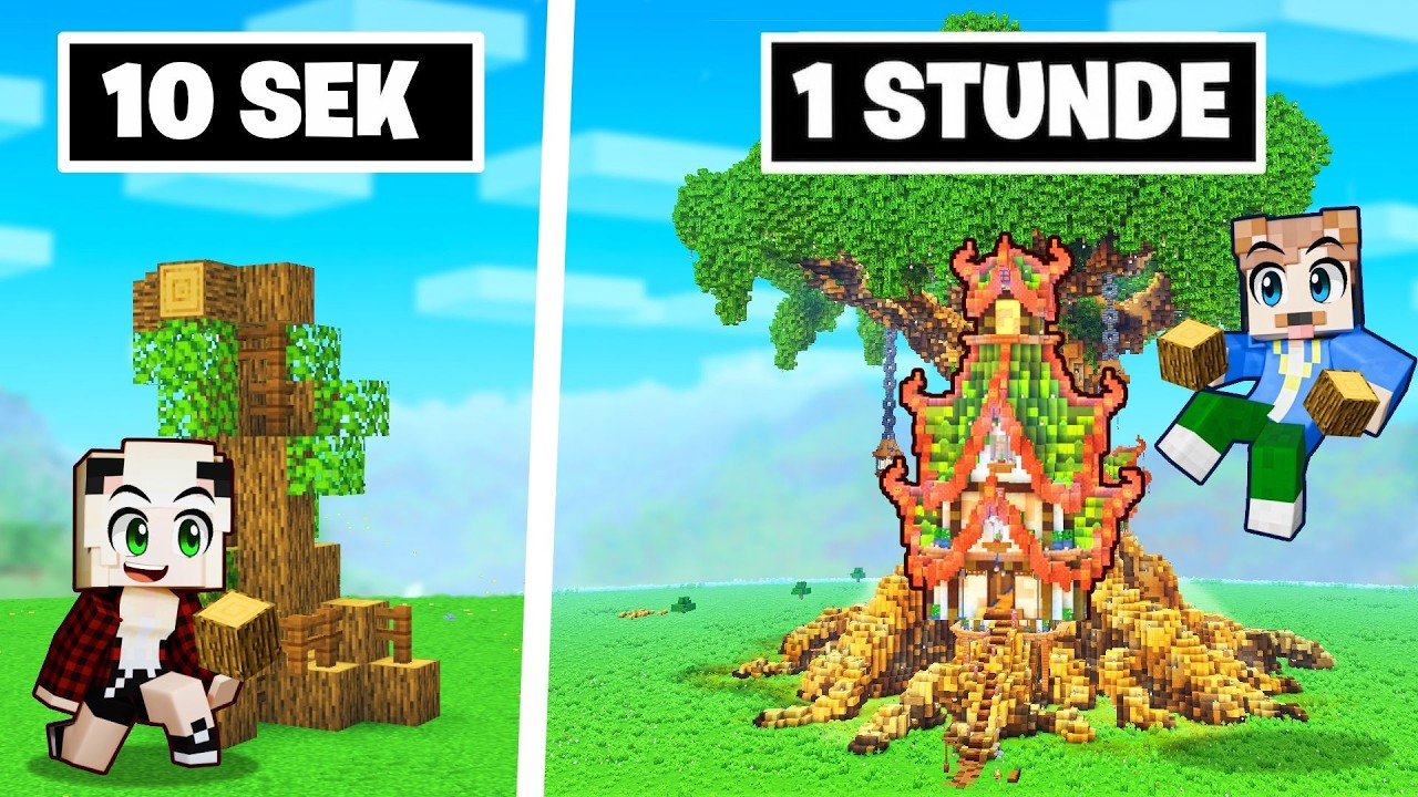 10 SEKUNDEN vs. 1 STUNDE BAUMHAUS BAU CHALLENGE!