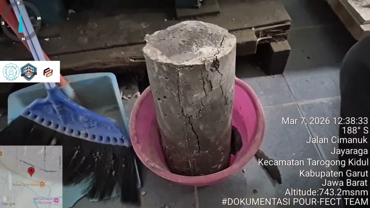 Pengujian Kuat Tekan Beton POUR-FECT TEAM perwakilan dari Institut Teknologi Garut.