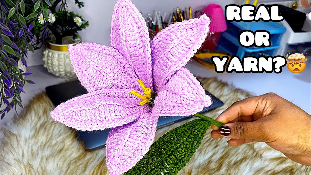 “You Won’t Believe This Is Crochet! Lily Flower Tutorial 🌸”