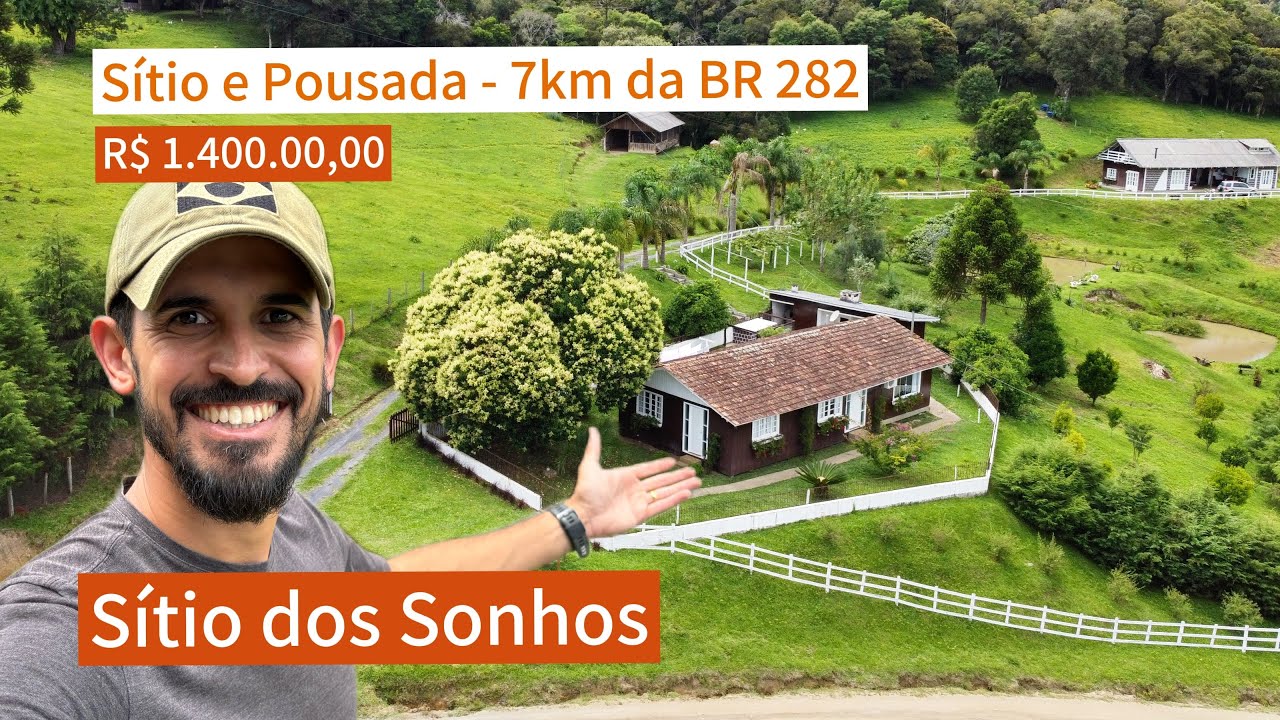 Sítio e Pousada à Venda - Rústica e Aconchegante - Alfredo Wagner - SC