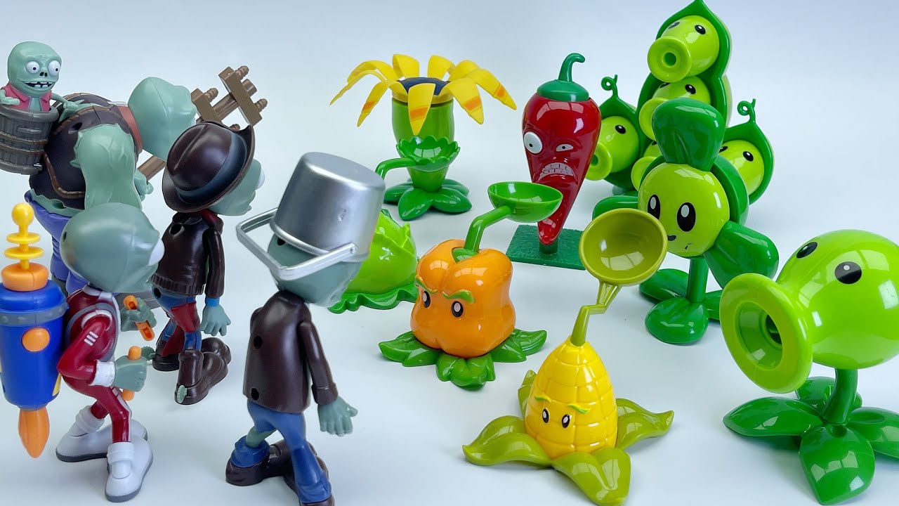 13 Min of Satisfaction Unboxing Plants vs. Zombies Toys Set Peashooter vs. Giant Zombies ｜植物大战僵尸玩具套装