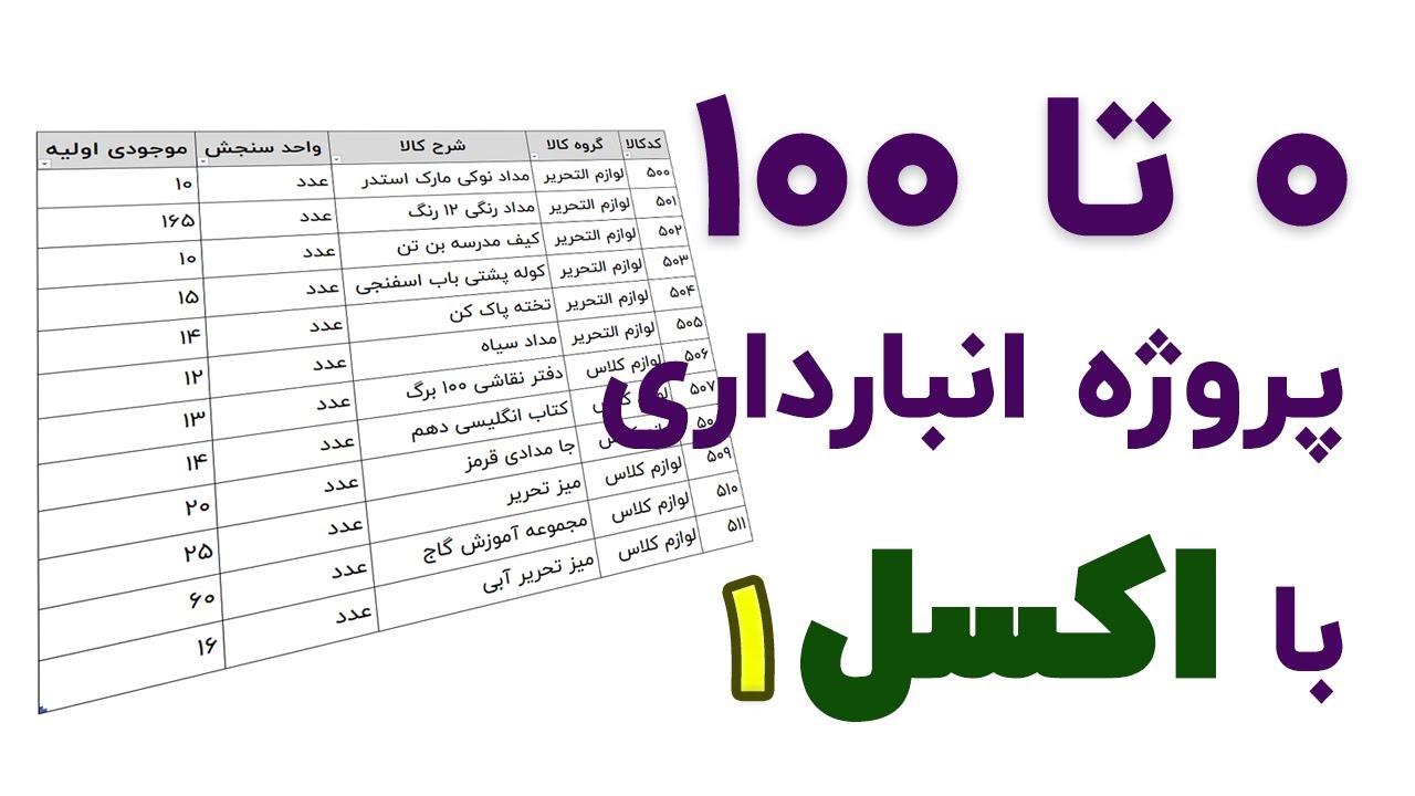 آموزش 0 تا 100 ایجاد یک نرم افزار انبارداری در اکسل | بخش اول