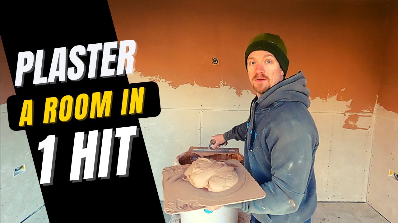 Plaster A Room In 1 HIT | PLASTER FASTER/ WET ANGLES/ PLASTERING STILTS/ PLASTERING BIG AREAS