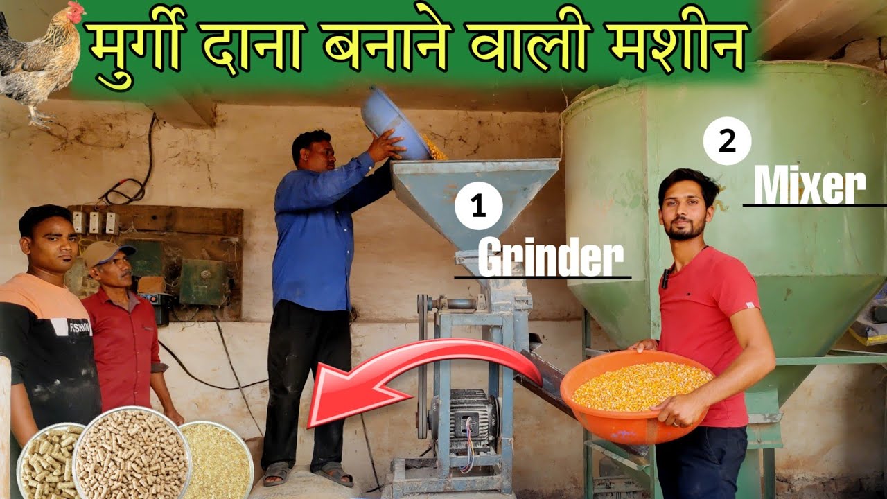 किसान भाई का मुर्गी दाना बनाने वाली मशीन। how to prepare feed for poultry farm । Feed making machine