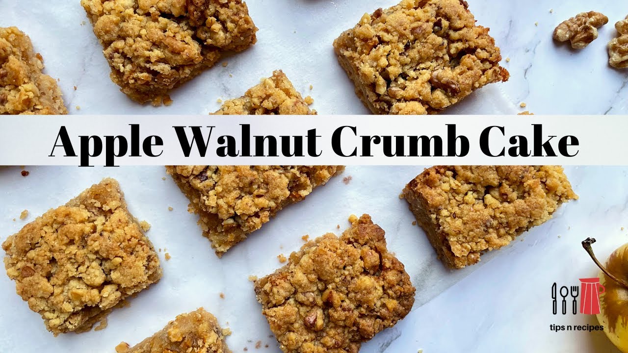 Eggless Apple walnut crumb cake | Christmas Dessert | tips n recipes