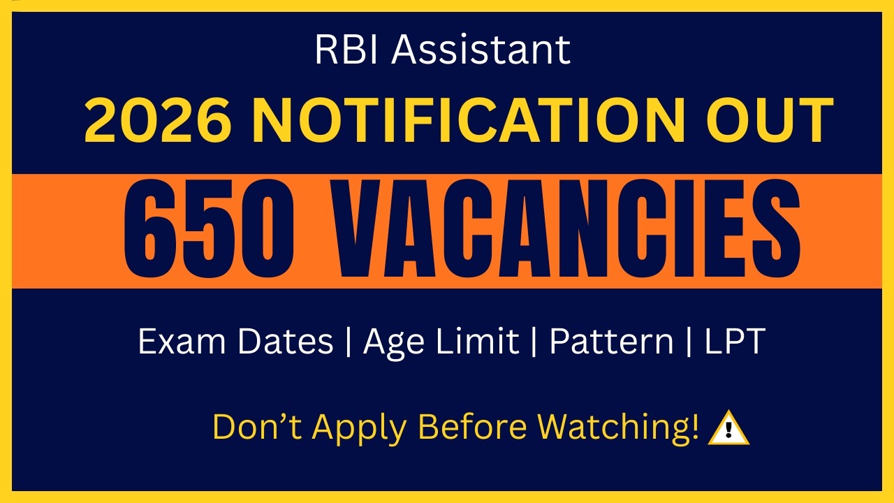 RBI Assistant 2026 Notification OUT⚡ Don’t Miss This Opportunity #rbiassistant #rbi #rbinews